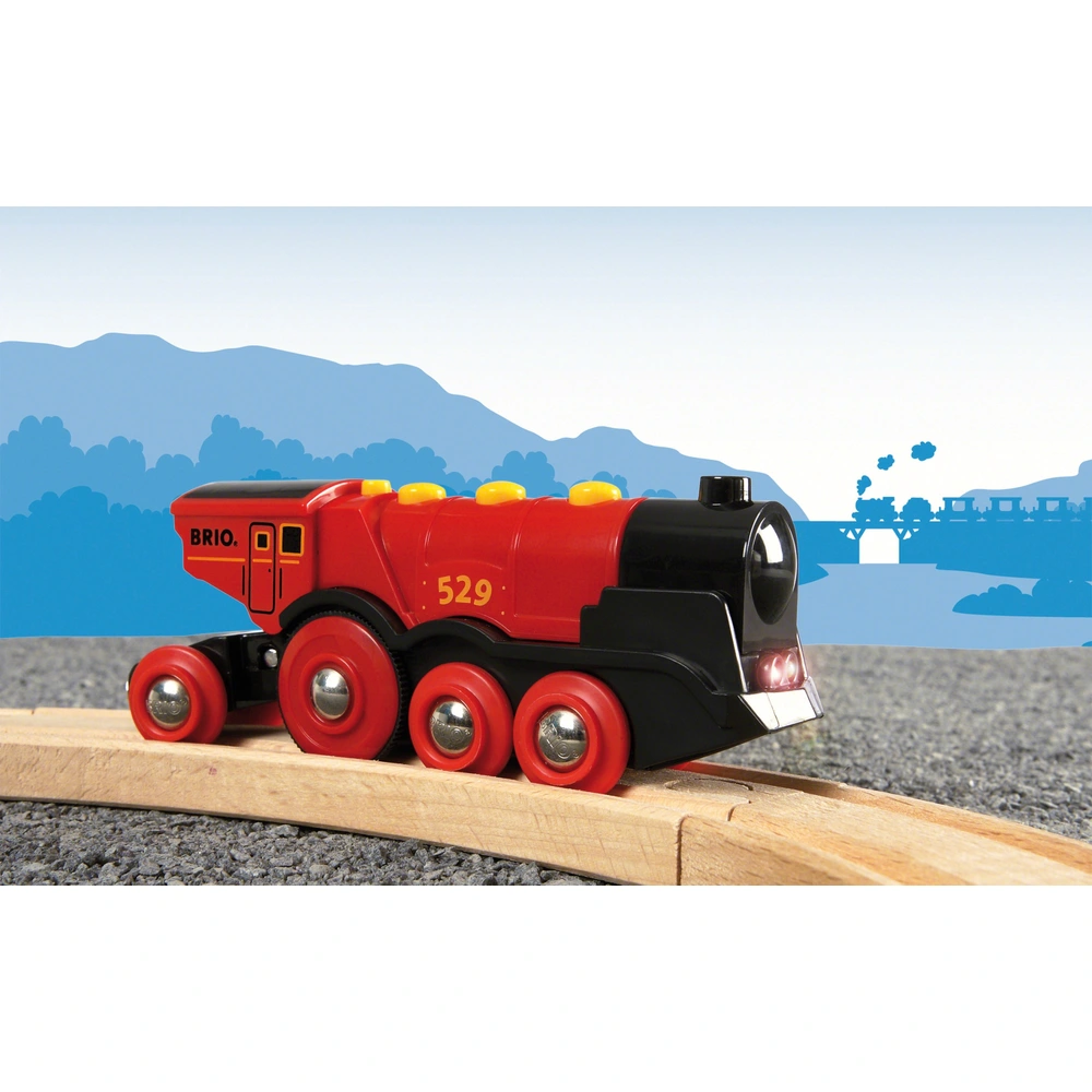 BRIO 33592 – Rote Lola Batterielok Mit Sound & Licht, Vorwärts/rückwärts Fahrbar