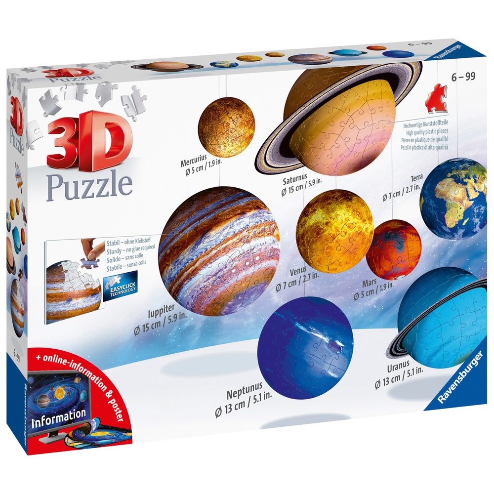 hayatta kalmak kas taşınabilir  Ravensburger Planetary Solar System 3D Jigsaw Puzzle | Smyths Toys UK