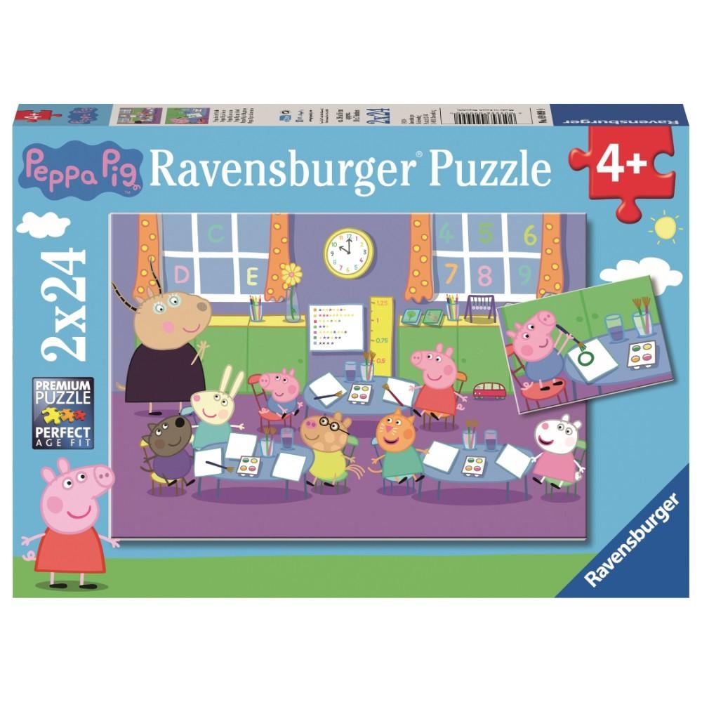 Ravensburger Puzzle Peppa Pig Peppa in der Schule 2x24 Teile Smyths