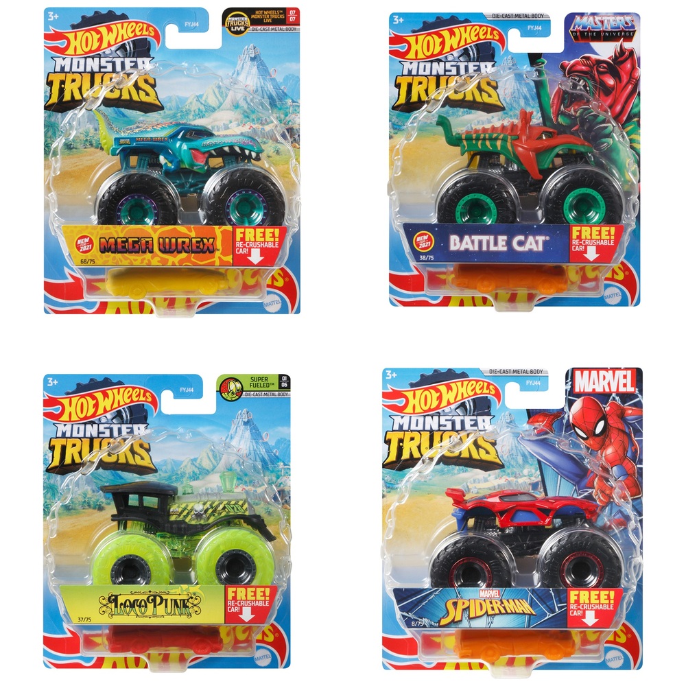 Hot Wheels Monster Trucks Glow In the Dark 1:64 Scale Trucks