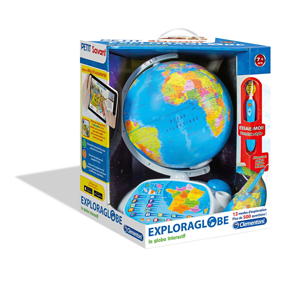 Clementoni - Exploraglobe - Globe Intéractif - Jeu Educatif - 500  Multicolore