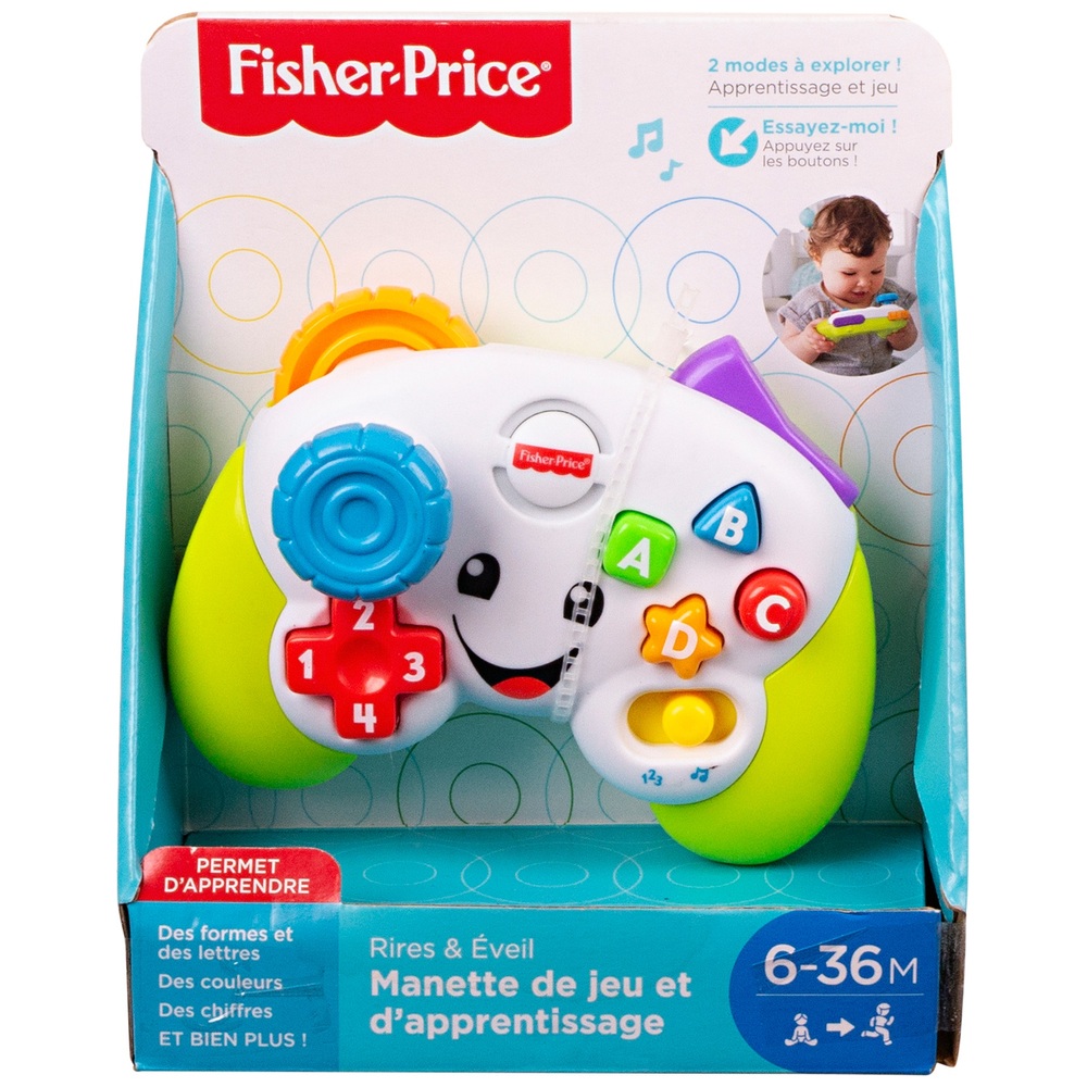 Fisher-Price Manette de jeu et d'apprentissage Laugh & Learn - Jouet  musical avec lumières et contenu d'apprentissage pour bébé et enfant de 6 à  36 mois - Édition anglaise : : Jeux