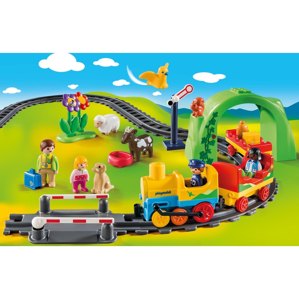 Circuit with passenger train and station - Playmobil 1.2.3 6905