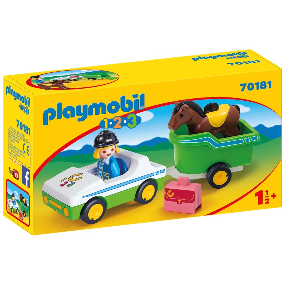 PLAYMOBIL 71323 Enfant avec Voiture 1.2.3 - avec Un Personnage et Un  véhicule à Moteur Rotatif - Mes Premiers Playmobil - Apprendre en s'amusant  - pour Les Tout-Petits 18-36 Mois : : Jeux et Jouets