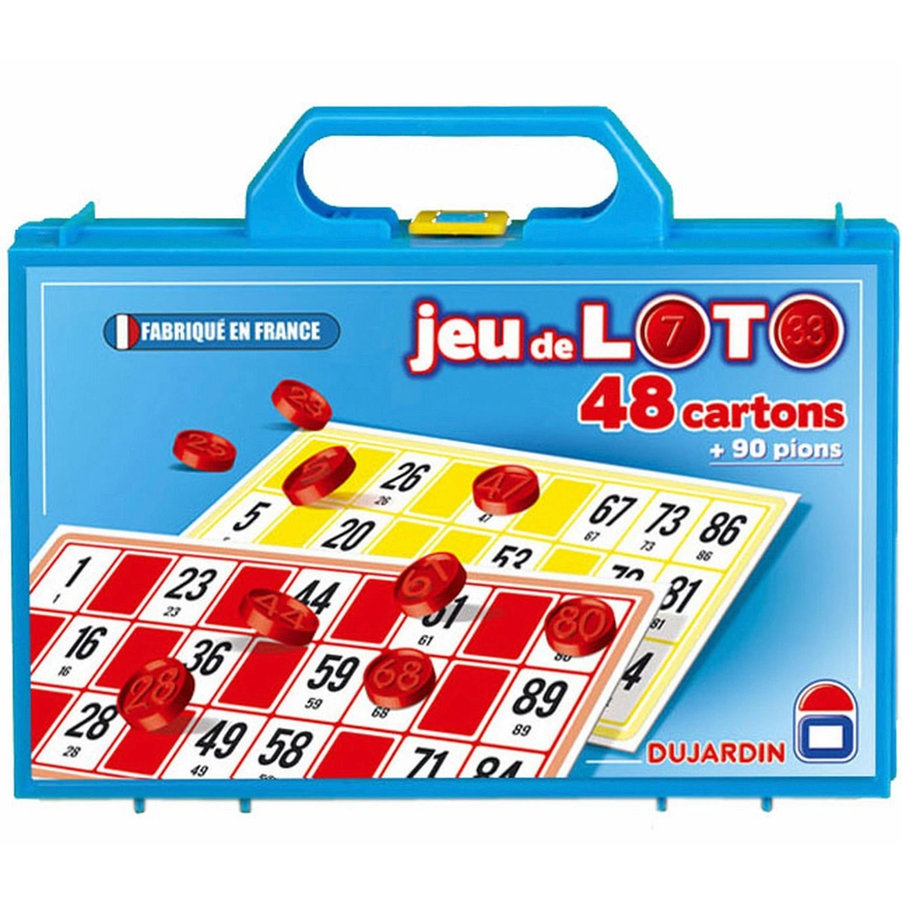 HOBBYTECH Jeu De Société Bingo Loto Bleu - 90 Boules, 48 Cartes, Distributeur Et Jetons