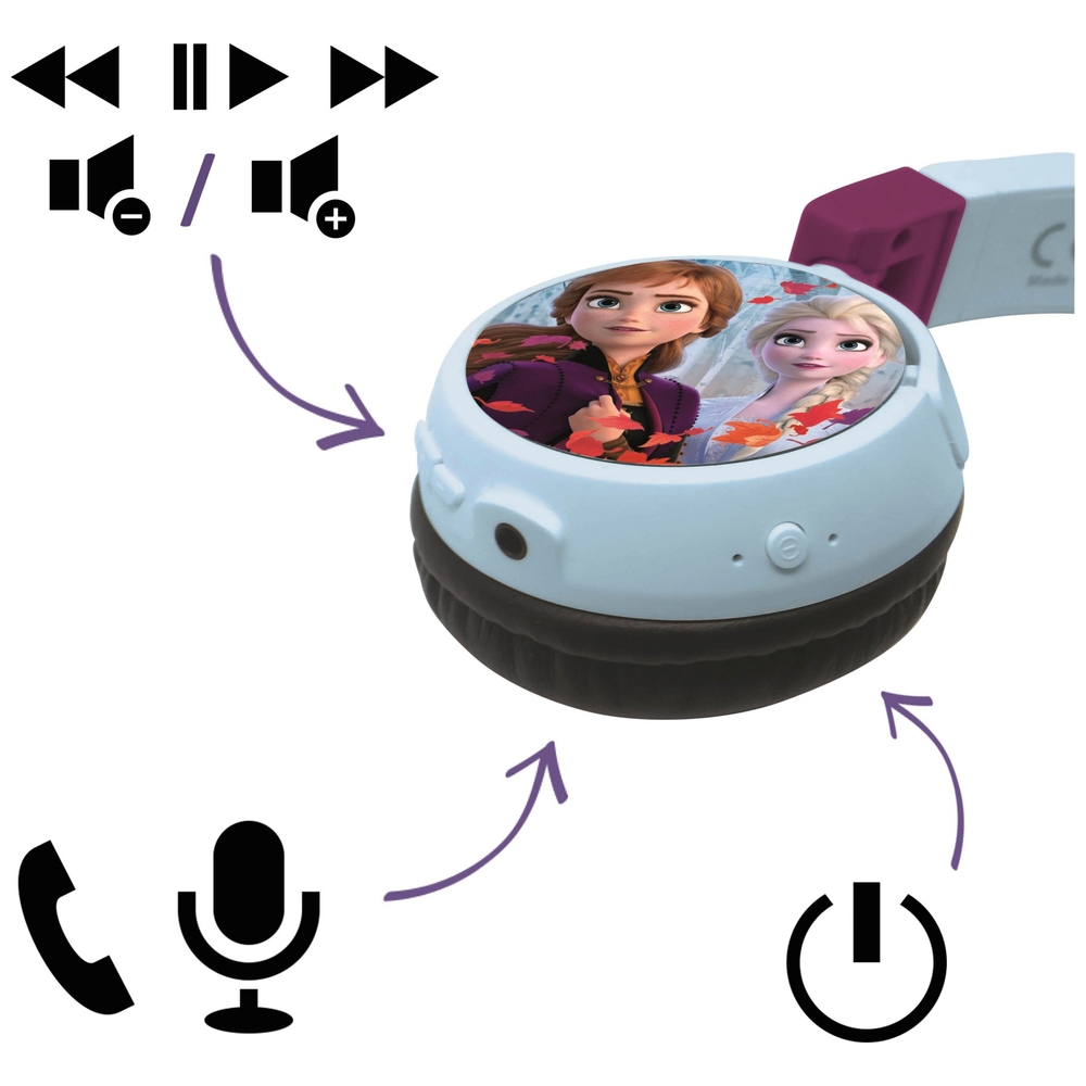 Casque Bluetooth La Reine des neiges Film Disney Son sans fil adapté aux  enfants avec graphismes Anna et Elsa 