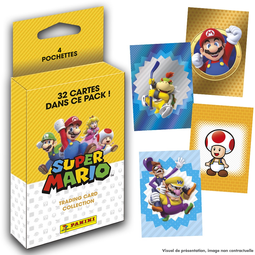 Super Mario stickers, Blister 14 + 2 pochettes - Cartes à