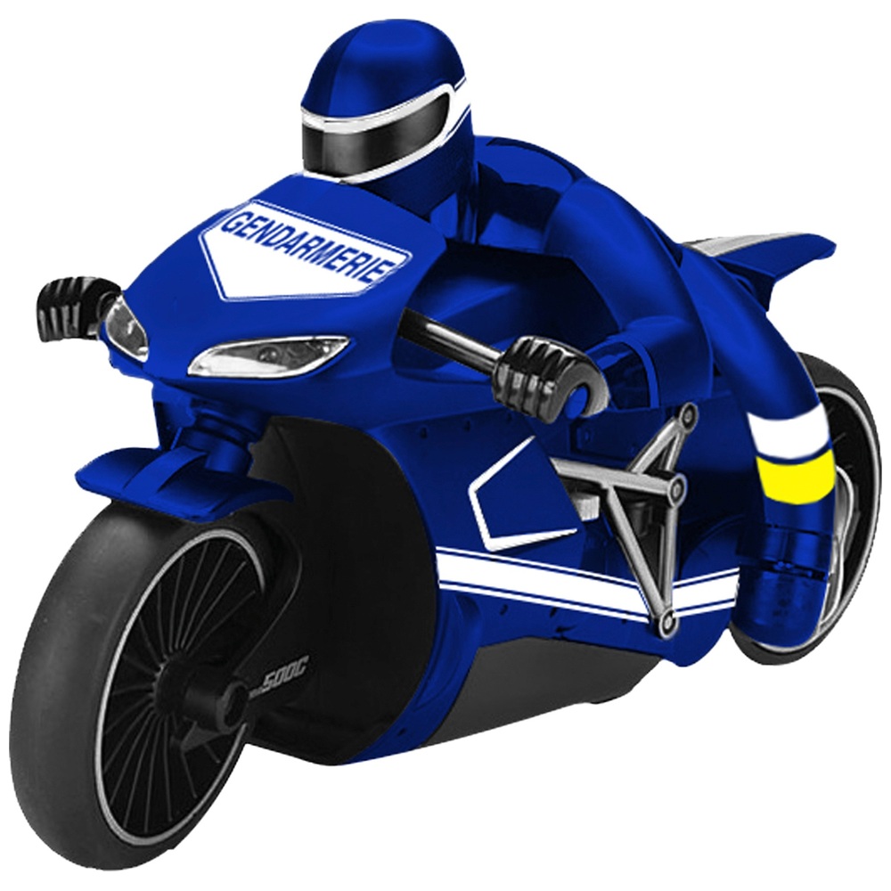 Turbo Challenge - Moto Cross - Gendarmerie - 1/10-095996 - Véhicule  Télécommandé - Bleu - Prêt à Rouler - Option Fumée - Batterie Rechargeable  et