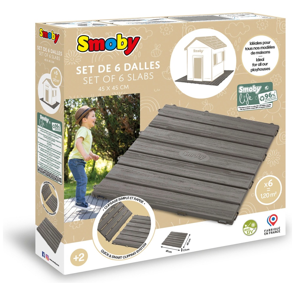 Kids Playhouse Smoby Playhouse Floor Tiles 6-Pack Interlocking