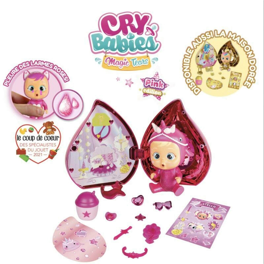 CRY BABIES MAGIC TEARS Golden Edition - Mini poupée qui pleure à  collectionner avec accessoires dorés - Modèle