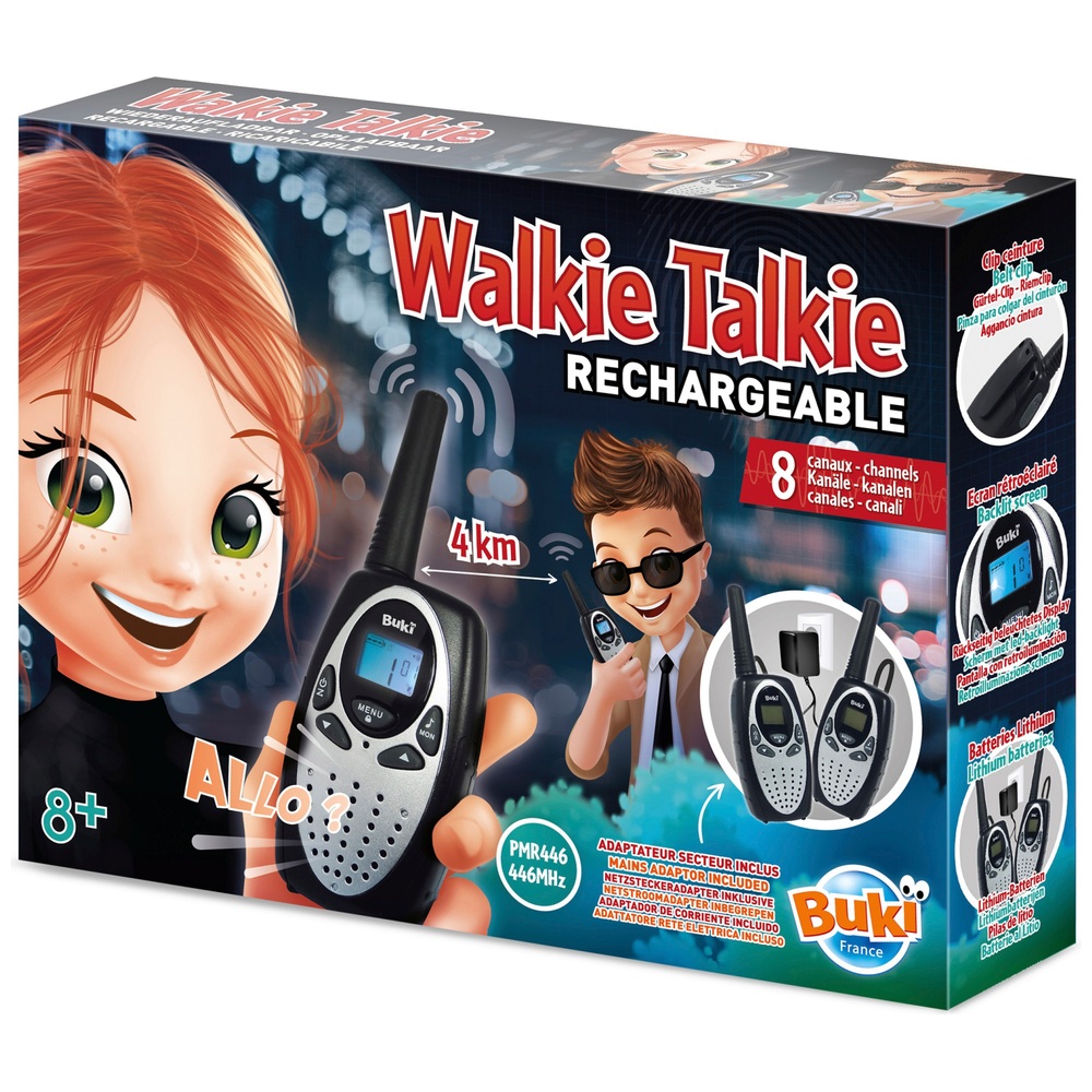 VGEBY Talkie-walkie pour enfants 3 pièces talkies-walkies pour enfants  lampe de poche LED rétro-éclairée jeux jouet Bleu jaune