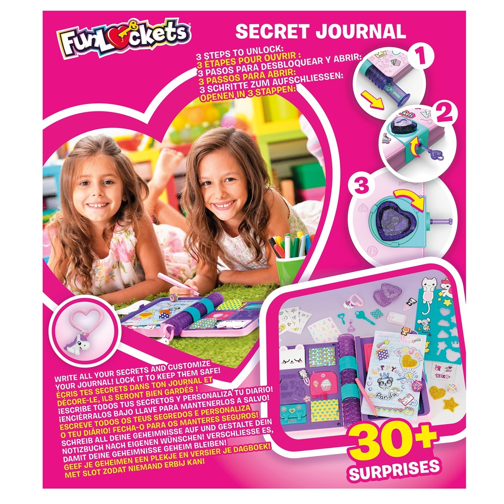 FUNLOCKETS Secret Journal Glitter Edition Kids Diary Activity Set