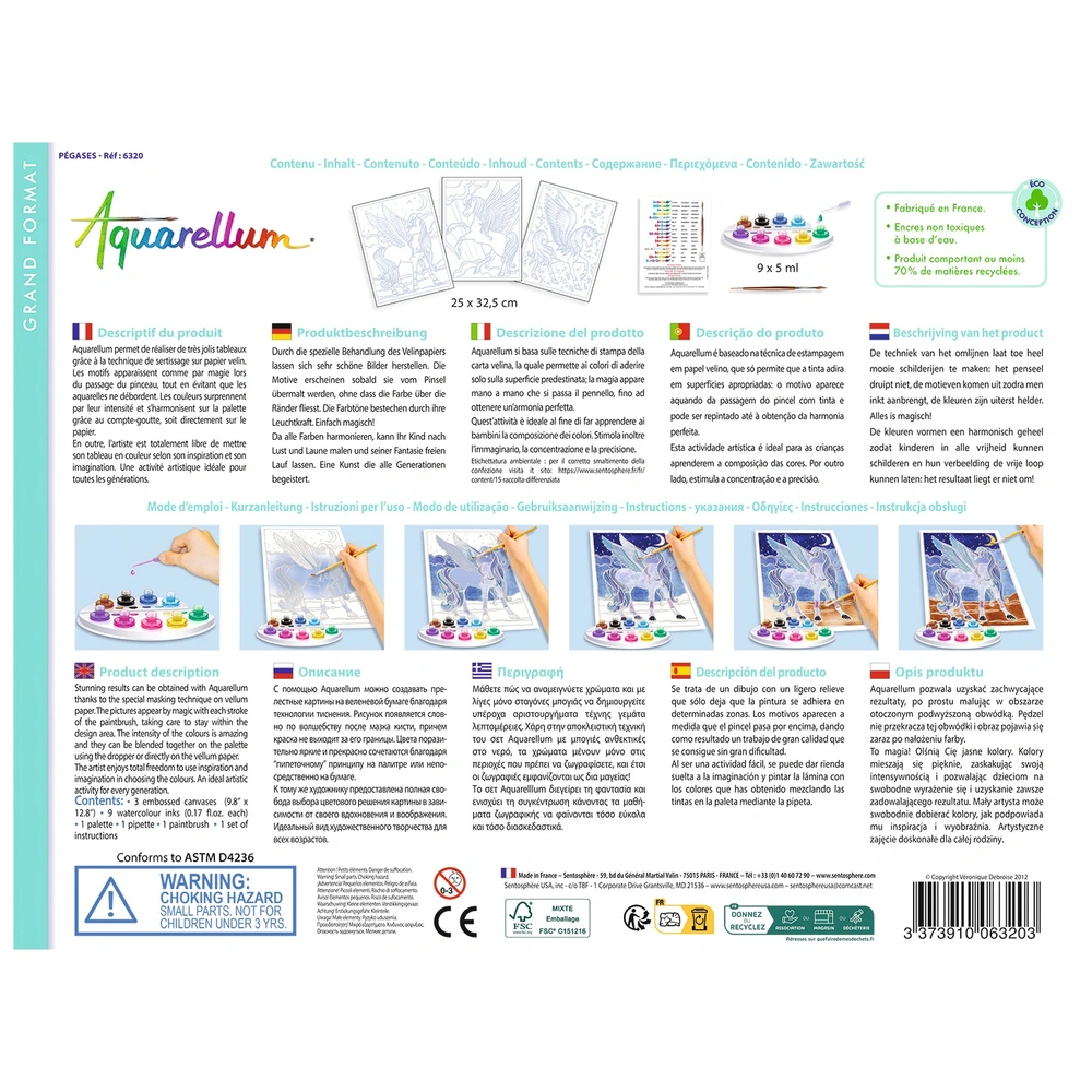 SentoSphère Aquarellum – Tableaux Magiques à L’aquarelle – Ports De Pêche – Kit Créatif Dès 8 Ans – Fabriqué En France