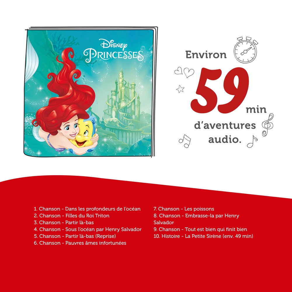 Figurine Tonie Disney La Petite Sirène (Ariel) - Environ 59 Minutes D'histoire Et Chansons, Pour Toniebox (vendue Séparément), à Partir De 3 Ans