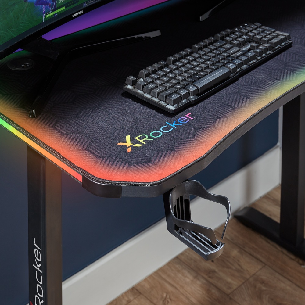 X Rocker RGB Gaming-Tisch Cobra mit LED-Beleuchtung, schwarz | Smyths ...