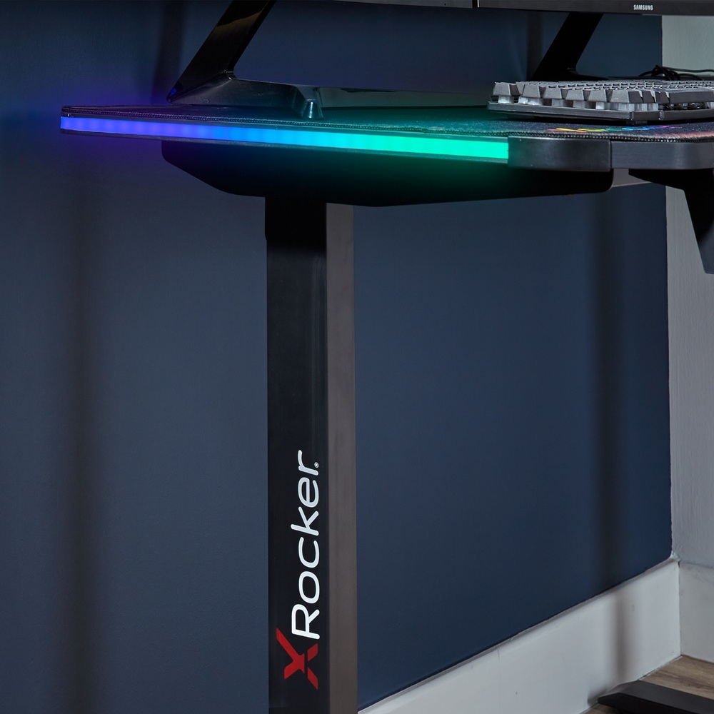 X Rocker RGB Gaming-Tisch Cobra mit LED-Beleuchtung, schwarz | Smyths ...