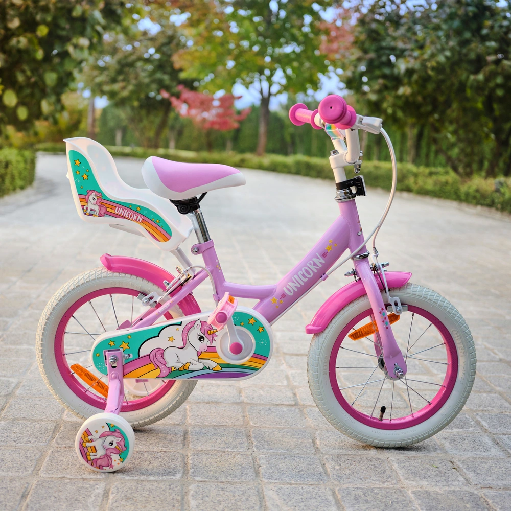 Toimsa Vélo Licorne 14 Pouces – Vélo Enfant Fille 4-6 Ans, Design Licorne Magique, Unisexe