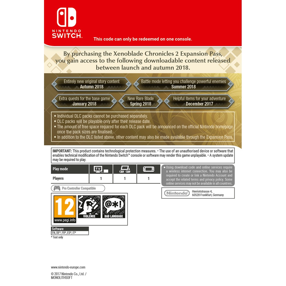 Xenoblade Chronicles 2 Expansion Pass Nintendo Switch Digital